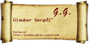 Glauber Gergő névjegykártya